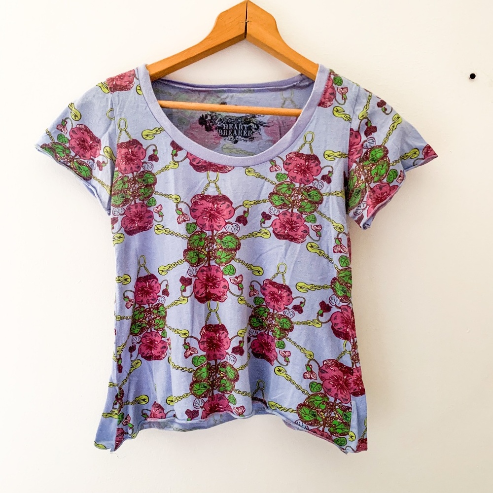 Heart Breaker Floral Cropped Tee